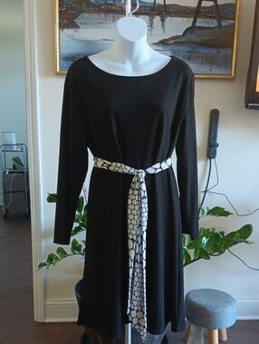 Serra Black Long Sleeve Shift Dress XL